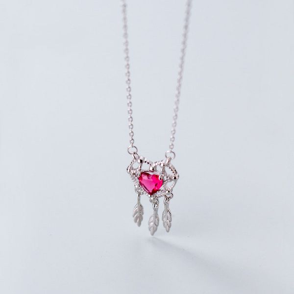 

fashion n moon hollow heart cz 925 sterling silver necklace
