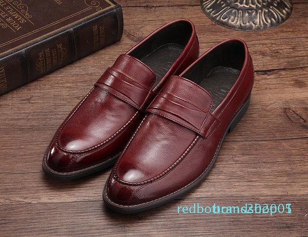 

fashion2019 man 33801 casual shoes head layer cowhide bottom soft noodles set foot dawdler shoe r05, Black