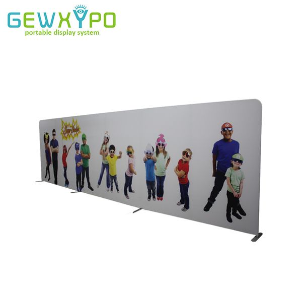 Messestandstand Premium 8ftx23ft Gerade Spannung Stoff Banner Display Ständer mit Druck, Schnelleinstellungswerbung Event Wall