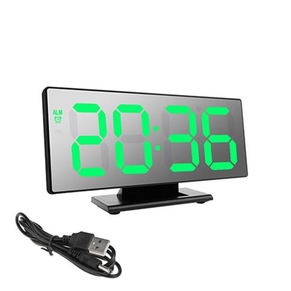 

led alarm clock mirror digital night lights watch table electronic snooze deskdisplay large despertador decoration usb