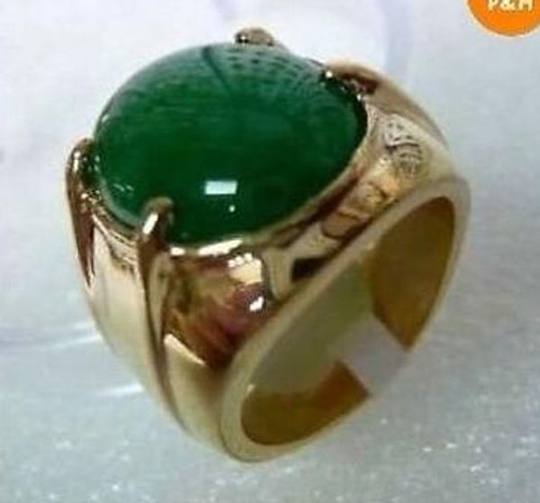 

gt; new silver tibet green stone, men's ring size