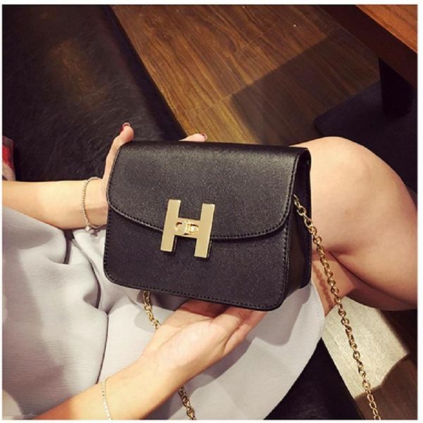 

2020 new contrast color trend women handbags fashion simple flap retro korean version shoulder bag chain woman messenger bag sac