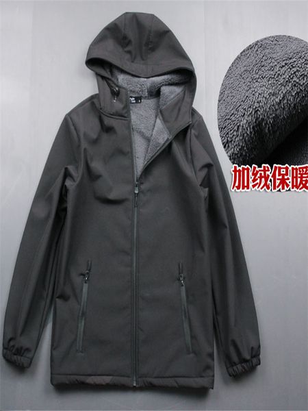 

whole body cashmere soft shell jacket windproof waterproof plus velvet warm cotton outdoor sports men's clothing, Blue;black