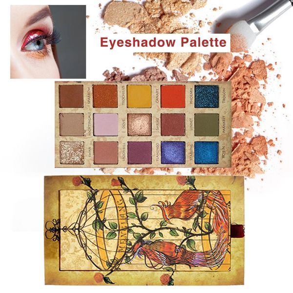 

15 colors phoenix matte shimmer shadow palette shine pigment eye shadow natural nude long-lasting waterproof makeup