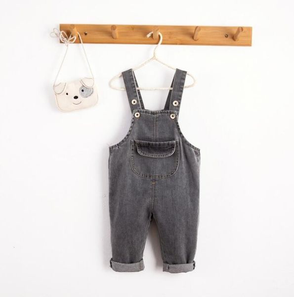 

2020 new style toldder girls boys denim overalls spring fashion kids jean pants 1-3 years hj367, Blue