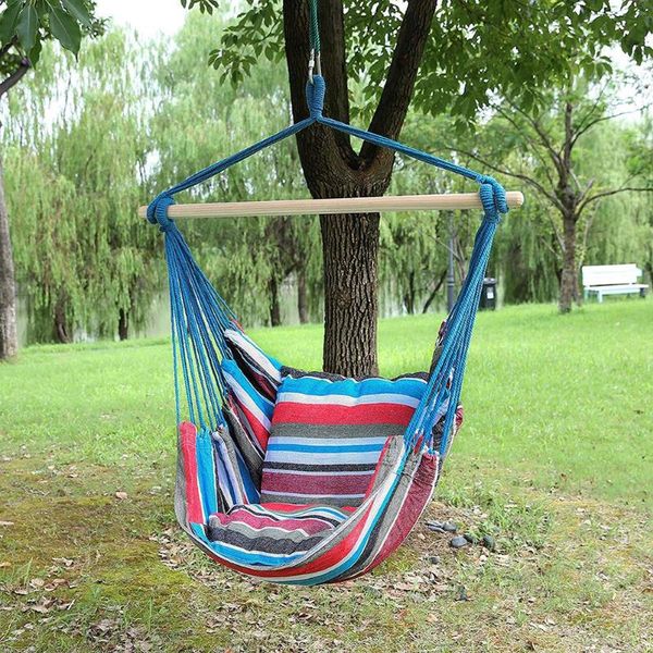 2019 Outdoor Garden Swing Chair Striped Hammock Chair Hanging Seat