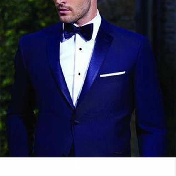 

2018 handsome men suits royal blue groomsmen tuxedos slim fit prom party suit custom made bespoke wedding suits for men, White;black
