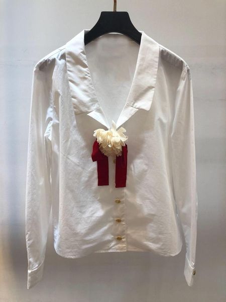 

2019 summer chic shirt women flower cotton blouse ddxgz2 5.24, White