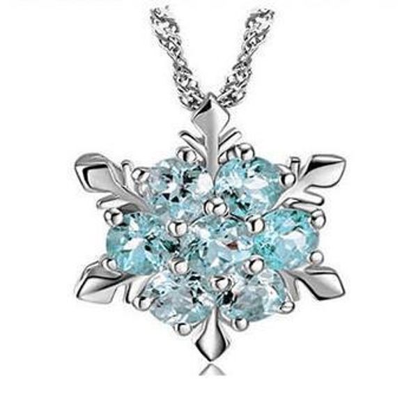 

snow shape snowflake pendant necklace snowflake 925 sterling silver necklace chain austrian crystal snowflake necklace dhl