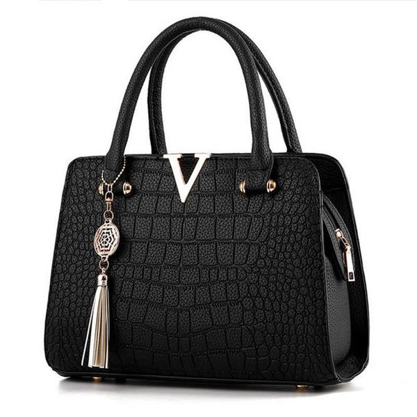 

woman fashion crocodile leather v letters designer handbags quality lady shoulder crossbody bags fringed messenger bag genuine ing