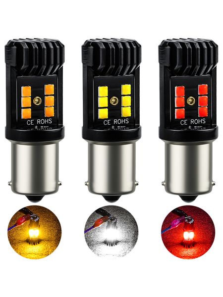 

xuanyan 2pcs 1156 ba15s p21w led bulb canbus car turn signal reversing brake lights 3030 12smd 36w strobe light 9-36v 6500k