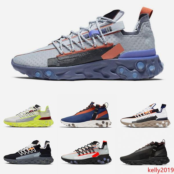 

new brand ispa react running shoes platinum volt blue void wolf grey men women trainer fashion air sports sneakers size 36-45
