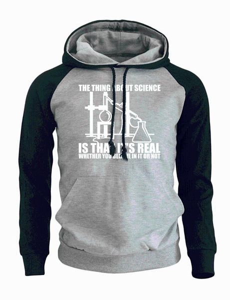 

funny print science real believe or not letter harajuku 2017 autumn winter fleece sweatshirt raglan hoody for men tracksuits hot, Black