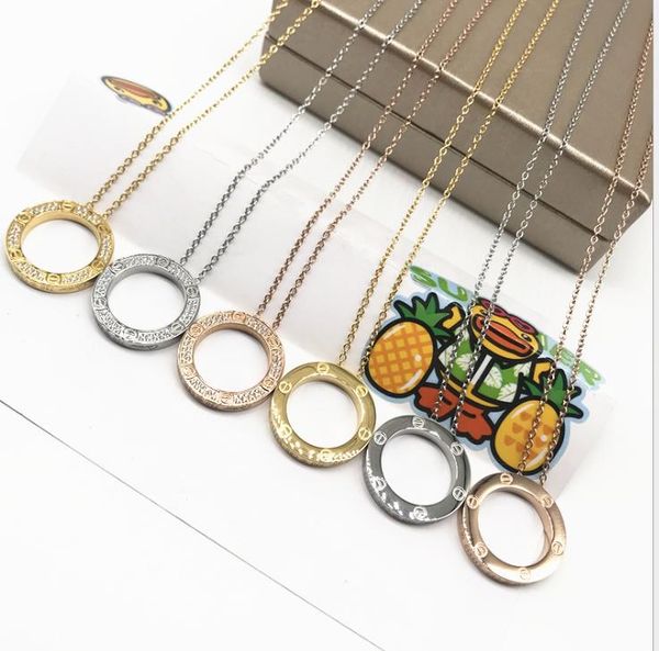 

titanium steel necklace, screw, pendant, rose gold women's diamond, Silver