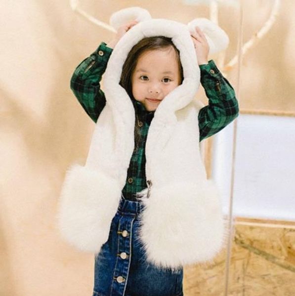 

autumn winter children manteau fille hiver 2019 faux fur vest for kid manteau hiver adolescente filles thick warm waistcoat s985, Blue;gray