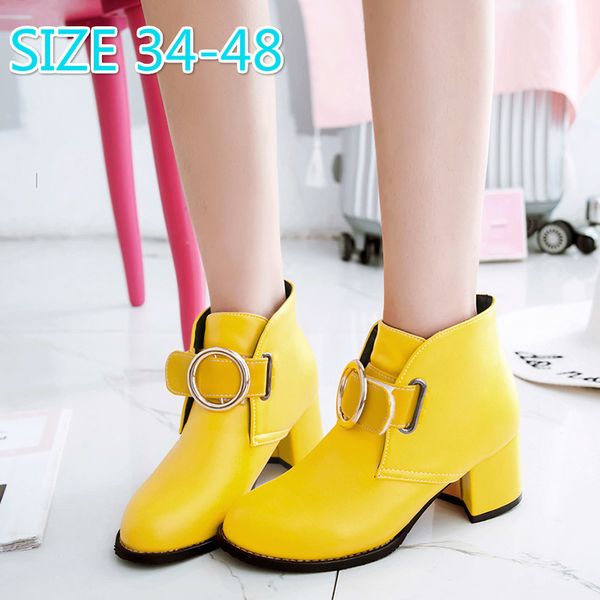 

round toe pu ankle boots for women 2019 fashion short boots women genuine leather shoes high heels autumn new, Black