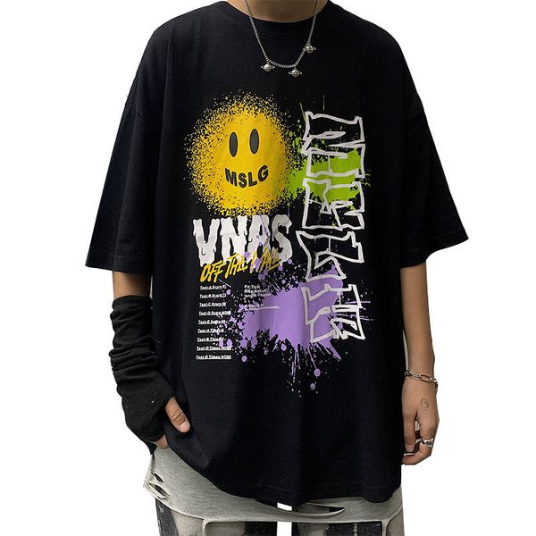 

designer t shirt for men fashion hip hop mens loose tees casual geometric print shirts mens t-shirt 2 colors size m-3xl, White;black