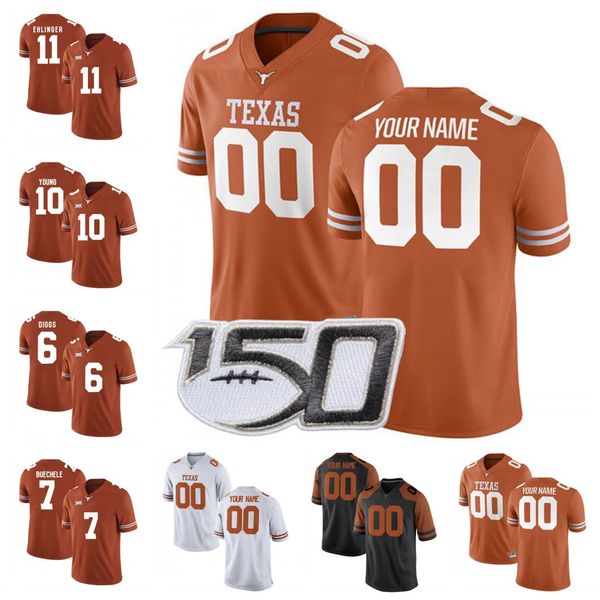 

texas longhorns 2019 football 3 hicks #19 justin tucker 8 shipley 11 derrick johnson 4 kenny vaccaro 7 garrett gilbert 10 vince young mccoy, Black;red