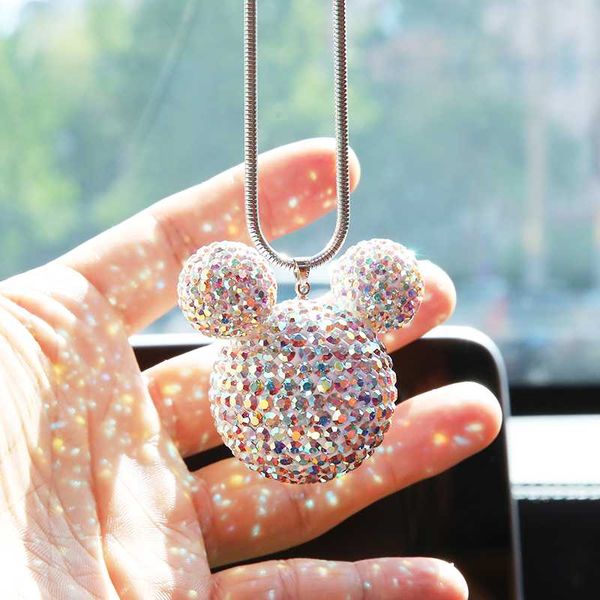 

rhinestone crystal ball подвеска автомобиля симпатичный мультфильм bling зеркала автомобиля висячие аксессуары девушки женщины интерьера