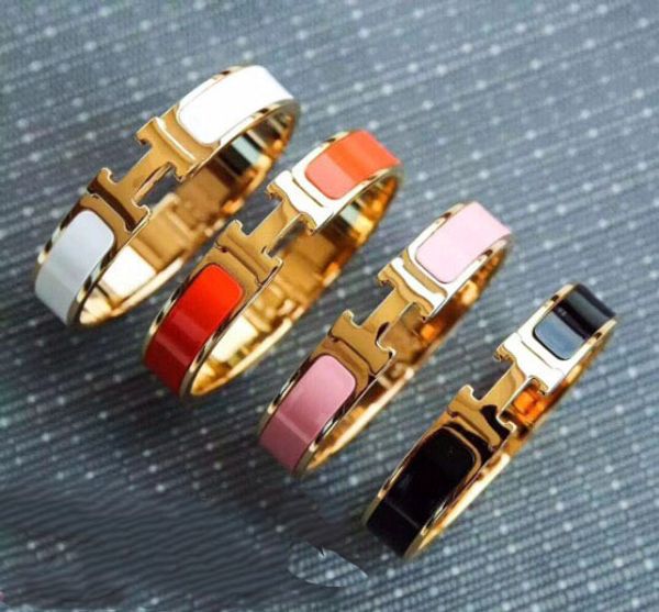 

2019 высокое качество снега зимой женщины браслеты из нержавеющей стали браслеты браслет гермес 00 h письма широкое золотое [не от пролитого, White;golden