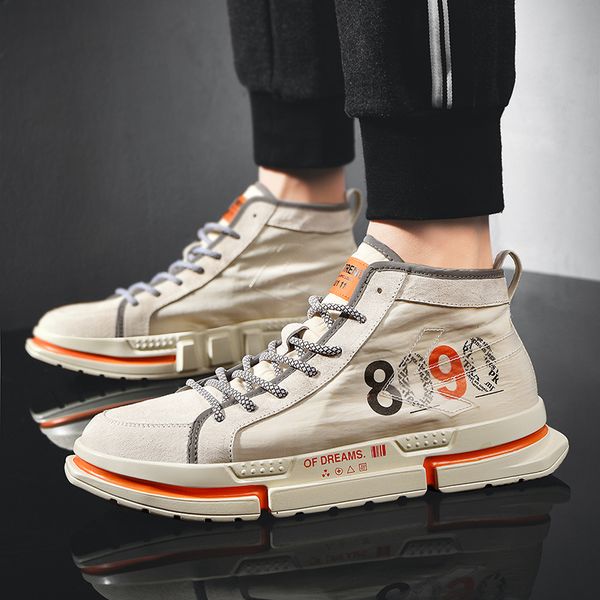 

vogue men fashion flats shoes summer sneakers nice new outdoor trend high men shoes light non-slip casual 38, Black