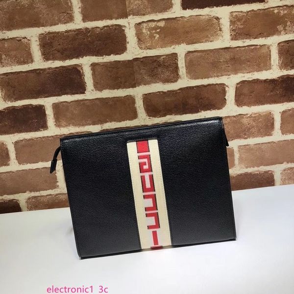 

2020 brand design letter embossing large stripe strap cluth fashion briefcase genuine leather 475316 handbag