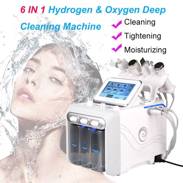 

6 in 1 hydrafacial dermabrasion machine water oxygen jet peel hydra skin scrubber facial beauty deep cleansing rf face lifting cold hammer