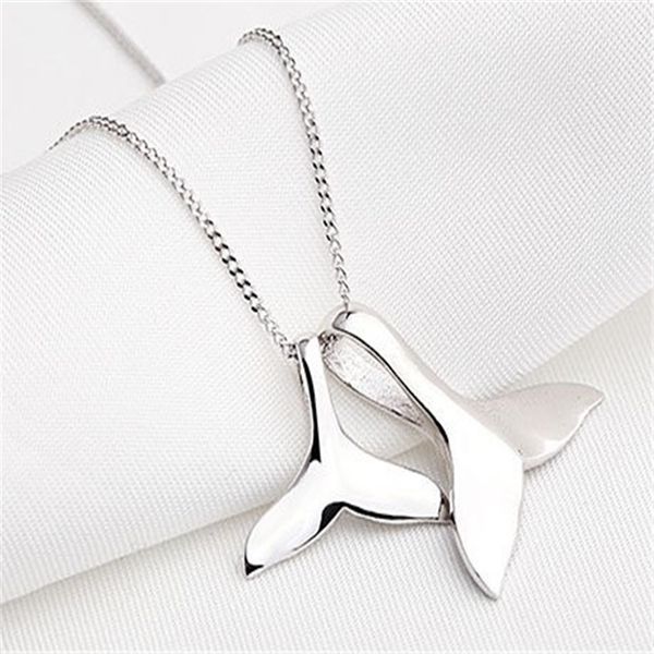 

fashion statement europe and america mermaid dolphin tail pendant clavicle chain modern woman wedding banquet jewelry, Silver