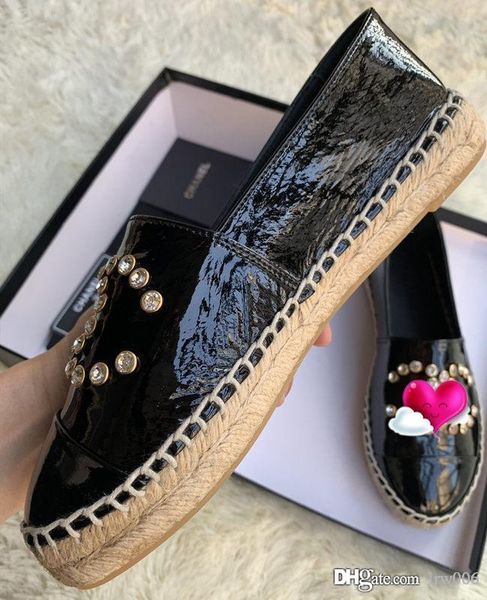 

2020 new women's crystal canvas slippers luxury designer shoes women's fisherman shoes casual comfor2020 new wot size, Black