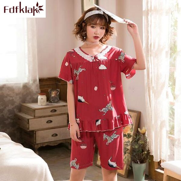 

fdfklak summer women's pajamas set short sleeve cotton pyjamas women print girl's sleepwear pajama casual pijamas women set, Blue;gray