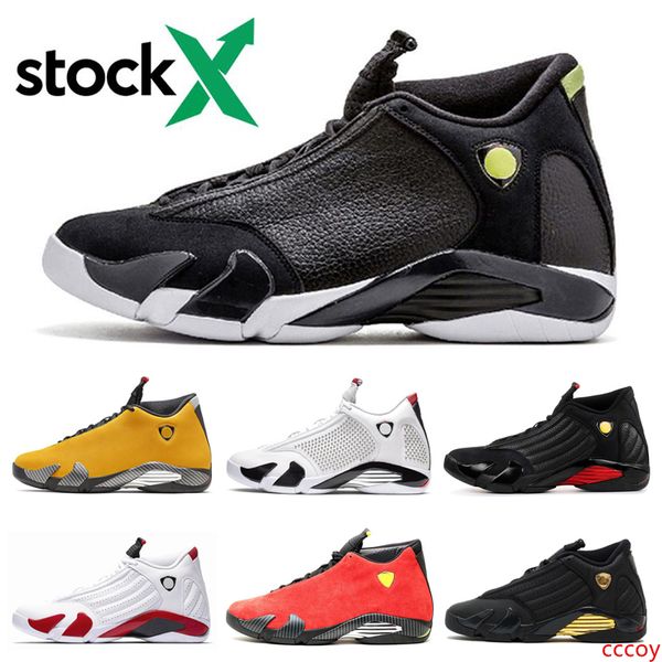 

stock x men basketball shoes 14 14s black toe red candy cane last sreverse ferrar desert sand thunder dmp suede sports sneakers