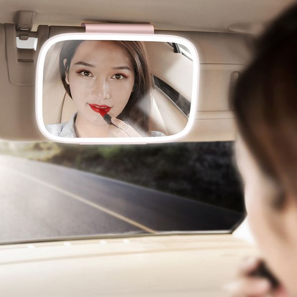 

led mirror makeup cosmetic mirror 8.3 inch car sun visor sun-shading mirrors with chargable 500mah battery