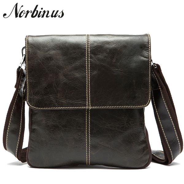 

norbinus men's shoulder bag for men oil leather small messenger bag men's genuine leather crossbody/males bags for men handbag