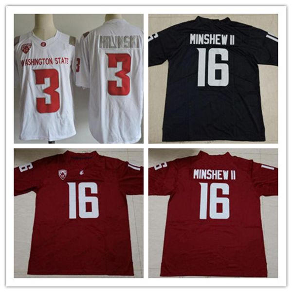 

Washington State Cougars #3 Tyler Hilinski 16 Gardner Minshew II College Football Stitched WSU Men white black red Jerseys