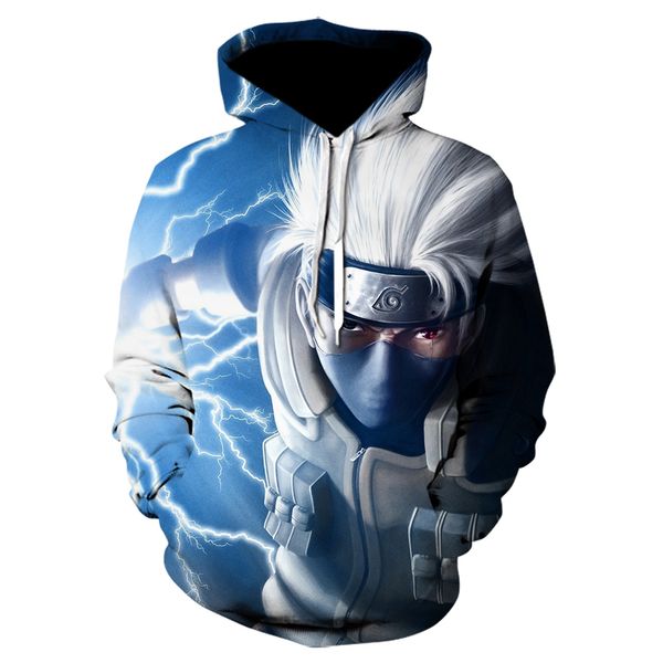 

2019 new japanese anime naruto hoodie sweatshirt blue sky casual men's creative hoodie men's and women's general pullover, Black