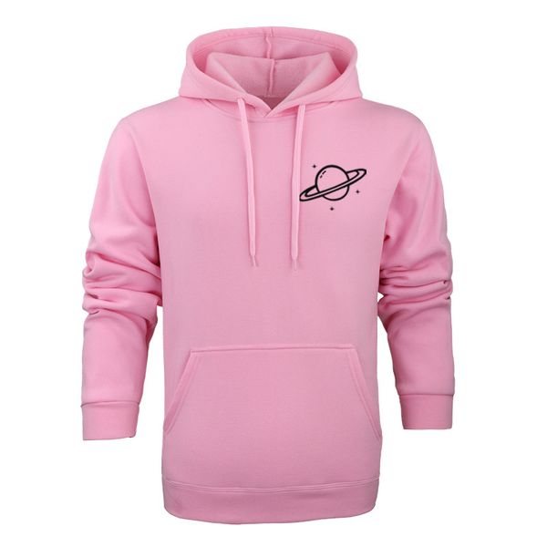 

fashion men planet print hoodie 2018 autumn winter ladies hooded full sleeve sweatshirt, Black