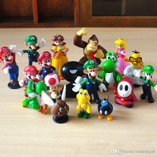 

nicegift mini cute figures 3.5cm-6cm 1"-2.5" 2.5inch 2.5" pvc super mario bros figurine action toy doll for kids christmas