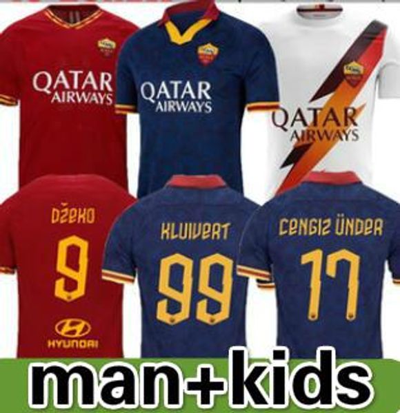 

thailand de rossi dzeko zaniolo soccer jersey rome 2019 totti as perotti jersey 19 20 football kit shirt 2020 roma men and kids, Black;yellow