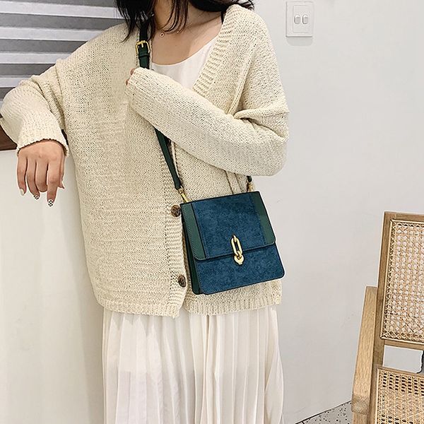 

vintage fashion female flap bag matte pu leather women's handbag lock shoulder messenger bag