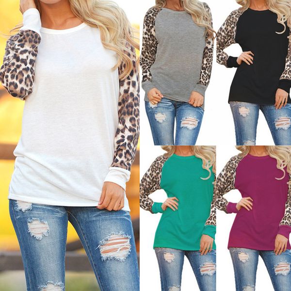

fashion casual long sleeve chiffon leopard blouse women tees summer 2019 blouse femme ladies shirt clothes plus size s-5xl, White