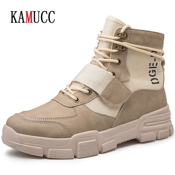 

2019 new men boots anti-skidding leather shoes men popular comfy winter autumn shoes slip-on boots durable outsole, Black