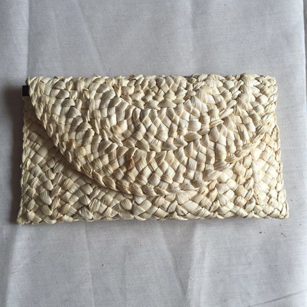 

solid women's day clutches women casual 2020 new style handbags fashion beautiful girl straw handbags for lady bag