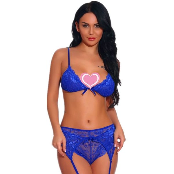 

женщины расстались sleepwears sexy выдалбливают кружева bralet бюстгальтер кружевной новое распродажа и pantie наборы большого размера круже, Red;black
