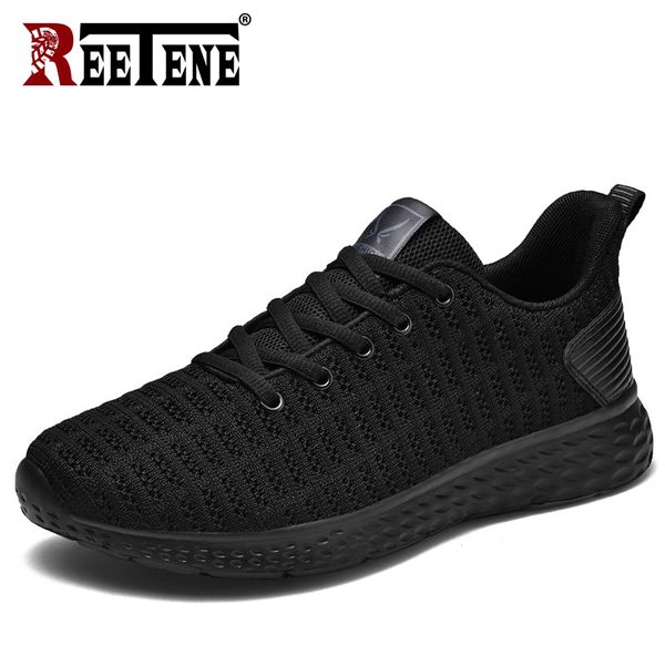

reetene outdoor casual shoes for men fashion summer mesh shoes men light walking jogging sneakers, Black