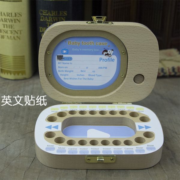 

1pc baby tooth box wooden milk teeth organizer storage boys girls save souvenir case gift creative baby tooth organizer for kids