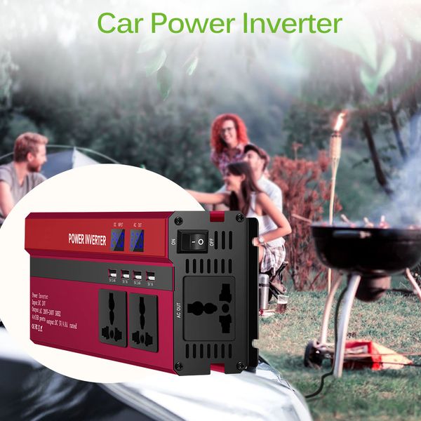 

5000w solar car power inverter led dc12/24v to ac110/220v sine wave converter with digital display overvoltage protection
