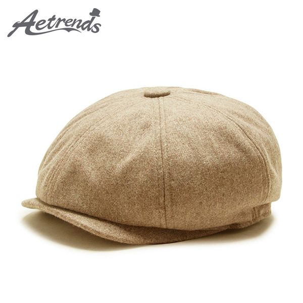 

aetrends] wool octagonal hats for men women flat ivy gatsby cabbie beret cap z-10090, Blue;gray