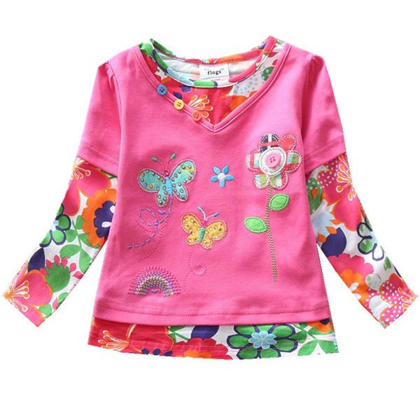 

vikita girls long sleeve children t shirts kids flower t-shirt girls t shirt child clothing kids autumn casual wear y200704, Blue