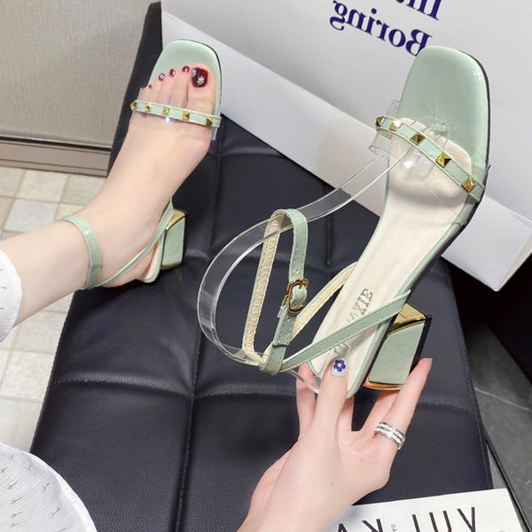 

beige heeled sandals high heels female shoe espadrilles platform all-match med buckle clear shoes 2020 summer black for ladies