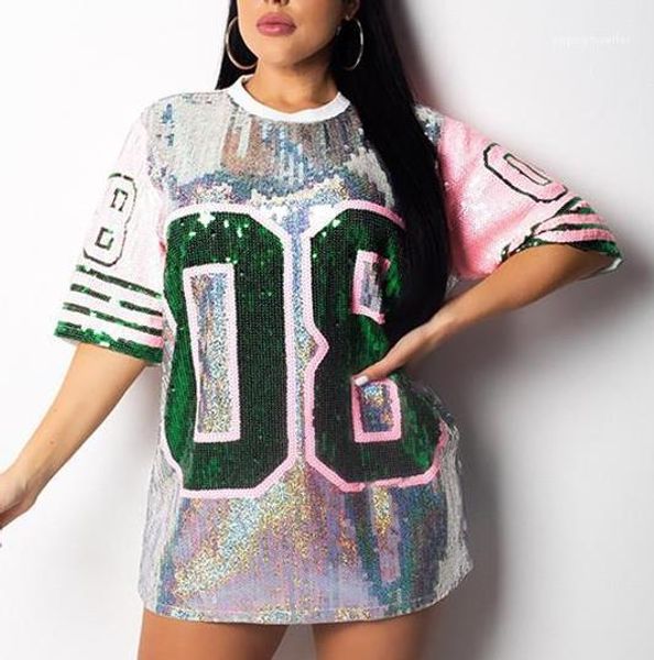 

tshirt dresses with decoration print number 08 summer dress fashion ladies casual dresses womens designer sequins, Black;gray